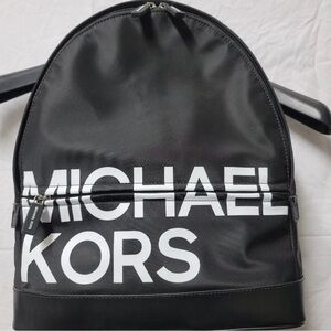 Michael Kors Black and White Logo Backpack